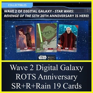 WAVE 2 DIGITAL GALAXY ROTS ANNIVERSARIO SR+R+RAIN 19-TOPPS STAR WARS CARD TRADER - Foto 1 di 1
