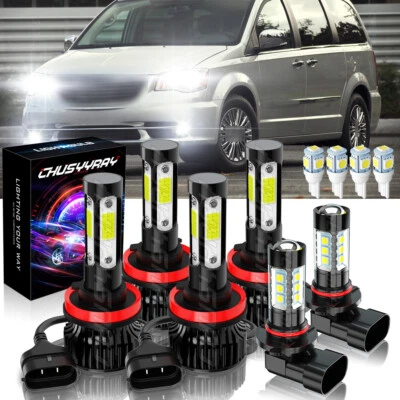 Faro antiniebla Faros LED Hi/Lo + Bombillas para Chrysler Town & Country 2008 2009 6x Foto 1 de 4