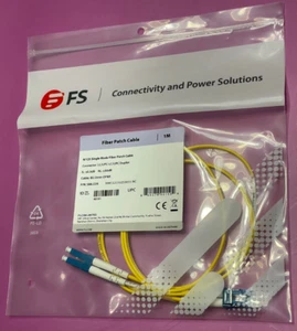 FS 9/125 Single Mode Fiber Patch Cable 1M - LC UPC to LC UPC Duplex - Picture 1 of 4