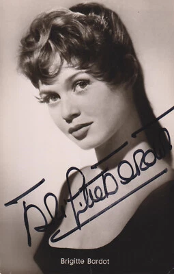 BRIGITTE BARDOT Original Autogramm signierte Kolibri Postkarte 50er Jahre - Bild 1 von 2