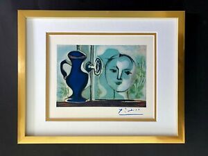 PABLO PICASSO BEAUTIFUL 1948 SIGNED SCARCE PRINT MATTED 11 X 14 + LIST =