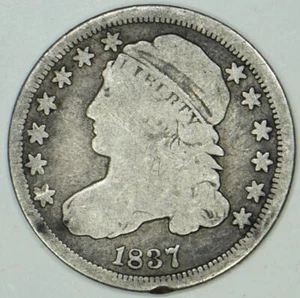 1837 Capped Bust Dime; JR-4; VG-F   - Picture 1 of 2