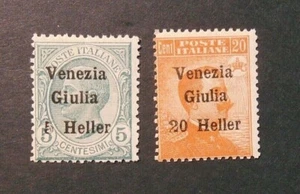 ITALIA,ITALY 1919 VENEZIA GIULIA " fr. d'Italia SVR" 2 V. cpl set VLH* ss.30/31 - Picture 1 of 1