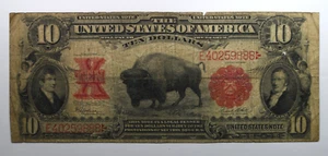 1901 $10 Legal Tender Bison Ten Dollars Red Seal E40259888 FR#122 - Picture 1 of 2