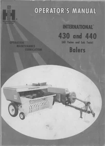 SERVICE OPERATORS ADJUSTMENT MANUAL FITS IH INTERNATIONAL 430 440 BALER KNOTTER - Picture 1 of 10