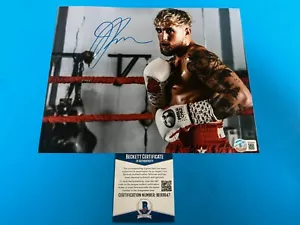 Foto firmada por Jake Paul Influencer de boxeo automática 8x10 Beckett certificado de autenticidad BAS - Imagen 1 de 2