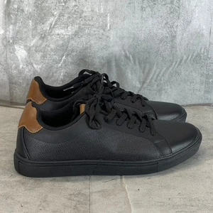 New York & Company Herren Schwarz Kunstleder Cooper Niedrig Turnschuhe Größe 11 - Bild 1 von 11