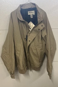 LL Bean Men’s LARGE TALL Cotton Bomber Jacket Brown Coat Vintage-New With Tags - Picture 1 of 5