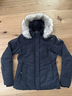 Obermeyer Tuscany II Ski Jacket Womens 6 Black Faux Fur Trim Hood Insulated  - Image 1 of 2