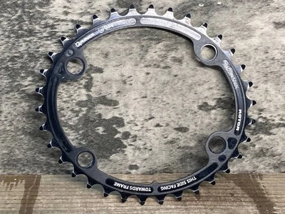 ROTOR Q-RINGS Chainring 34T BCD110 Oval Black first come first served Rare - Image 1 of 4