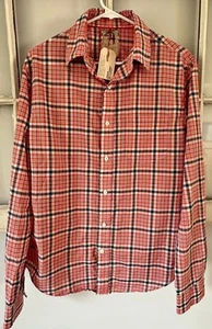 Huckberry NWT Relwen Airtex Madras 100% Merino Wool Shirt Long Sleeve Size M - Picture 1 of 3