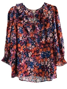 JIGSAW Women’s Ruffle V-neck Floral Top Blouse UK 12 RRP £125 - Picture 1 of 5