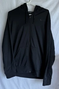 Nike Men’s Hoodie Therma-FIT Black Sz Large Pullover Black Swoosh Sweatshirt - Picture 1 of 3