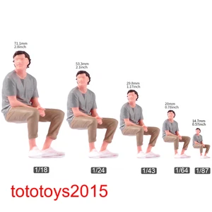 1/18 1/24 1/43 1/64 1/87 curly hair man Scene Miniature Figures Doll For Cars - Picture 1 of 12