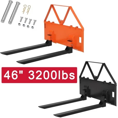 Horquillas de paletas minicargadora de tractor de alta resistencia de 46" horquillas de cucharón de fijación rápida de 3200 lb Foto 1 de 4