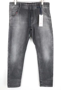 Diesel Krooley-NE 0855B W38 Herren Grau Sweat Jogg Jeans Slim Carrot Zip Melange - Bild 1 von 8
