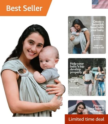 Cabestrillo para bebé calidad reliquia - longitud más larga, mezcla de lino suave para recién nacidos Foto 1 de 4