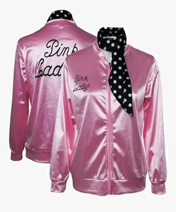 Damen 50er Jahre Fett Rosa Damen Jacke Satin Jacke Kostüm groß weich Stretch - Bild 1 von 3