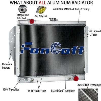 For 1979-93 Dodge D150 D250 W150 W250 W350 3.9L 5.2L 5.9L V8 3 Row Radiator - Image 1 of 4