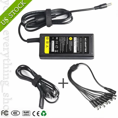 Security Camera Power Adapter with 8-Way Power Splitter, 12V 5A Power Charger  - Image 1 of 4