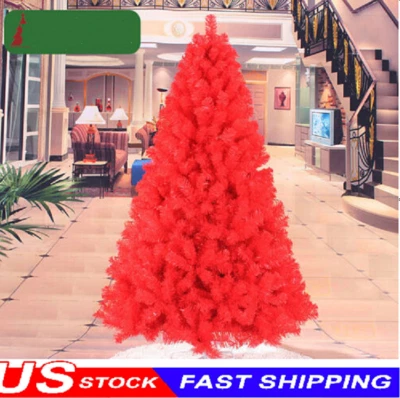 Red Christmas Artificial Tree Decoration Festival Holiday 2 3 4 5 6 7 8 FT Home - Image 1 of 4
