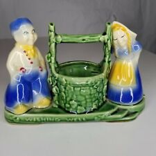 Vintage Collectible SHAWNEE USA #710 Wishing Well Pottery Planter Dutch Boy Girl