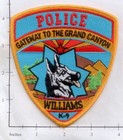 Arizona - Williams AZ K-9 Police Dept Patch - Gateway to the Grand Canyon