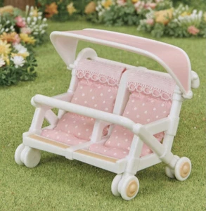-Clearance Sale- Calico Critters / Sylvanian Families Double Baby Stroller - Picture 1 of 5