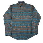 Men’s Roper Western Wear Aztec Southwestern Long Sleeve Pearl Snap Shirt Large 