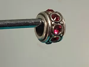 🌸 Brighton Silver Red Crystal Glam Bead (B3) 🌸 - Imagen 1 de 6