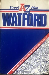A-Z Street Plan of Watford. First Edition Map 1980s B&W Very Good See Photo 3 - Imagen 1 de 3