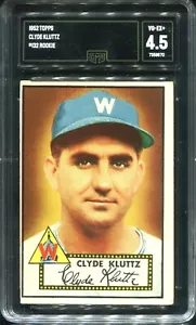 1952 Topps #132 Clyde Kluttz Washington Senators – Rookie Card - GMA 4.5 VG/Ex+ - Picture 1 of 2