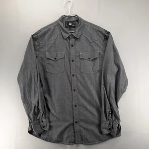 Ocean Current OC Button Front Western Shirt Mens XL Gray Long Sleeve Pockets - Picture 1 of 10