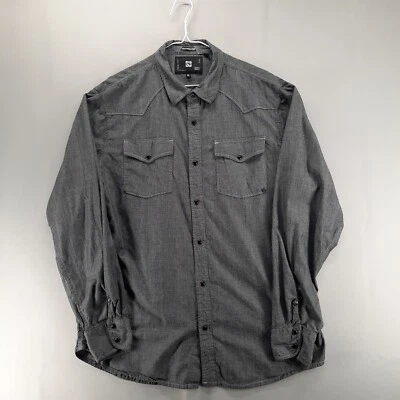 Ocean Current OC Button Front Western Shirt Mens XL Gray Long Sleeve Pockets - Image 1 of 4