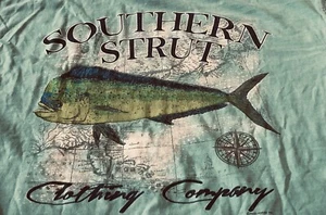 Men’s M- L Comfort Colors Southern Strut Fishing Tshirt Saltwater Dolphin - Picture 1 of 7