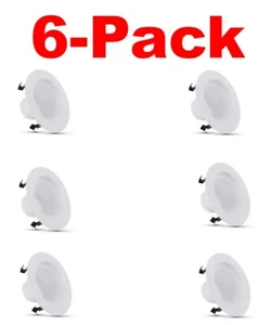 FEIT ELECTRIC 4 in. Integrated LED White Recessed Trim 75-Wa High Output 6-Pack - Picture 1 of 3