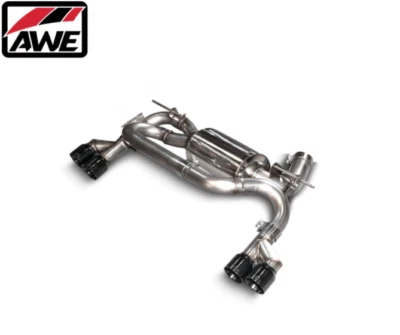 AWE Touring Axle-Back Exhaust w/ 3” Black Quad Tips For 12-16 BMW 328i/428i 2.0L - Изображение 1 из 4