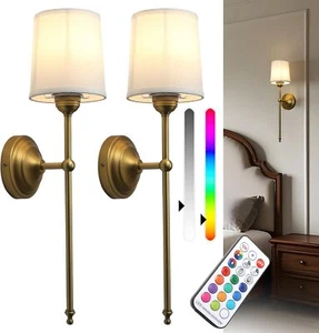 Vintage Industrial Wall Lamp Set of 2 Hardwired Wall Sconce Light Decor with Rem - Picture 1 of 10