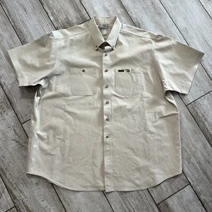 Carhartt Shirt Men’s Size 3XL Tan Beige Relaxed Fit Work Wear Button Pocket - Picture 1 of 7