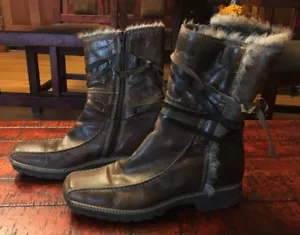Manas Design Damenstiefel Made in Italy isoliert Leder Fell getrimmt Größe 6 - Bild 1 von 10