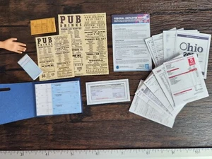 1/6 SCALE Mini Business Restaurant Pub Paperwork, Checks, Invoices, Order Pad - Picture 1 of 16
