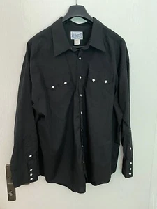 Black Rockmount Ranch Wear Pearl Druckknopf Western Hemd Herren XL - Bild 1 von 4