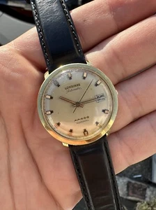 Vintage Longines Admiral 5 Star 18k Yellow Gold 35mm Automatic Wrist Watch & Box - Picture 1 of 11