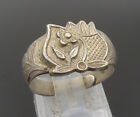 CHINESE 925 Sterling Silver - Vintage Engraved Floral Ring Sz 6.5 - RG24217