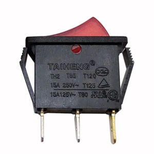 1PZ TAIHENG TH2 Interruttore a bilanciere 3 pin 2 posizioni 15A 125/250V con lampada rossa - Foto 1 di 4