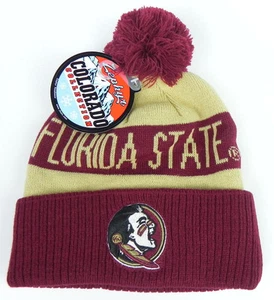 FLORIDA STATE ST. SEMINOLES NCAA KNIT BEANIE POM ZEPHYR WINTER SKI CAP HAT NWT! - Picture 1 of 2