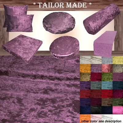 Mv07 Purple Crush Velvet Sofa Seat Patio Bench Box Cushion Bolster Cover/Runner - Image 1 of 4