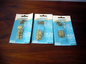 Small Butt Narrow Hinges Vintage NOS 12 Brass 3/4" Boxes Crafts National Lock
