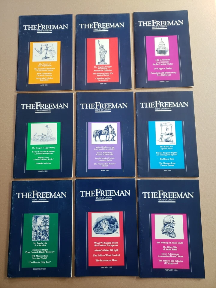 The Freeman: Ideas on Liberty - December 1989 - August 1990 - 9 Issue PB LOT - Image 1 of 4
