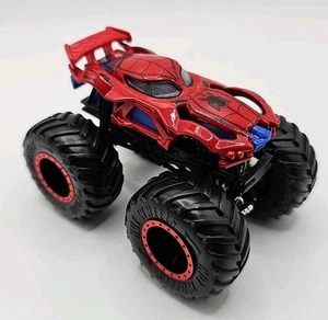 RARE Hot Wheels Monster Jam Marvel Spider Man Red Monster Truck 1:64 Scale - Picture 1 of 7